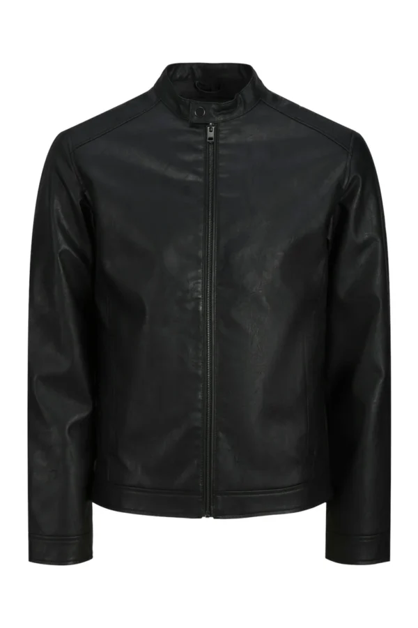 CHAQUETA POLIPIEL NEGRA JACK AND JONES REBEL