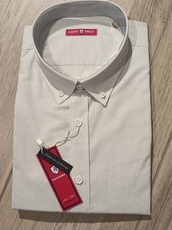 CAMISA ALBERTO BEROCHI RAYAS VERDES