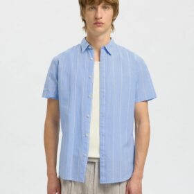 CAMISA RAYADA ALGODON CASHMERE BLUE SELECTED