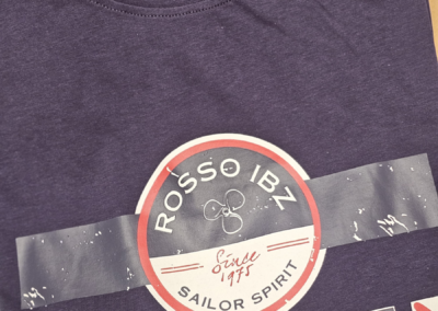 Camiseta Bande azul marino de hombre con diseño náutico, 100% algodón