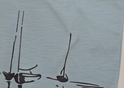 Camiseta Calma celeste de algodón para hombre, diseño fresco y veraniego