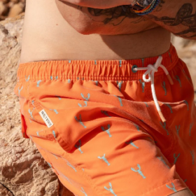 BAÑADOR PRINT LANGOSTA CORAL PEACH HARPER & NEYER