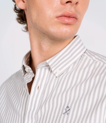 CAMISA RAYAS NORTH SEA GRAY EMBER HARPER AND NEYER