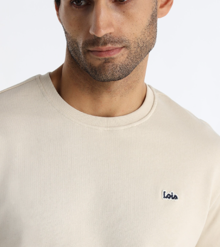 SUDADERA BASICA CUELLO CAJA LOGO LOIS