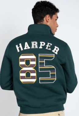 SUDADERA HALF-ZIPPER ALBANY GREEN