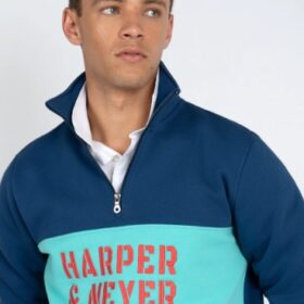 SUDADERA HALF ZIPPER RICHMOND VELVET BLUE